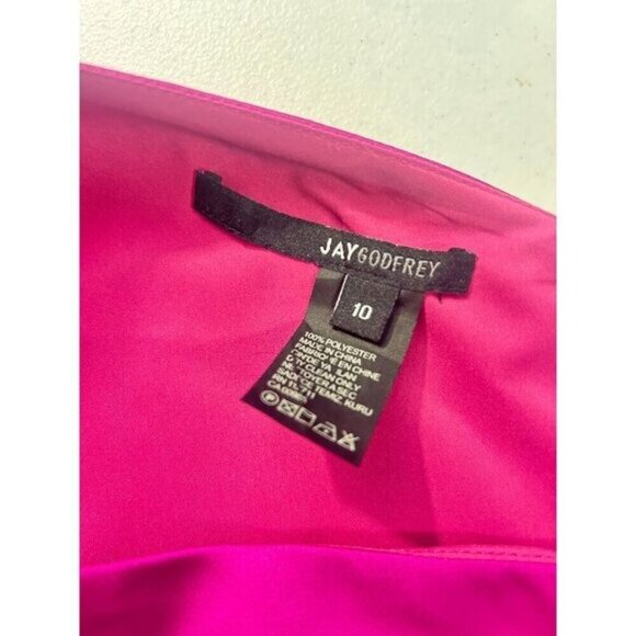 Jay Godfrey Magenta One-Shoulder Ruffled Dress Size 10 Fits size 8 - Picture 4 of 4